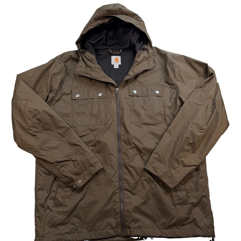 Carhartt Rockford Jacket 100247 Breen Size Large Rain Defender Hooded 2017